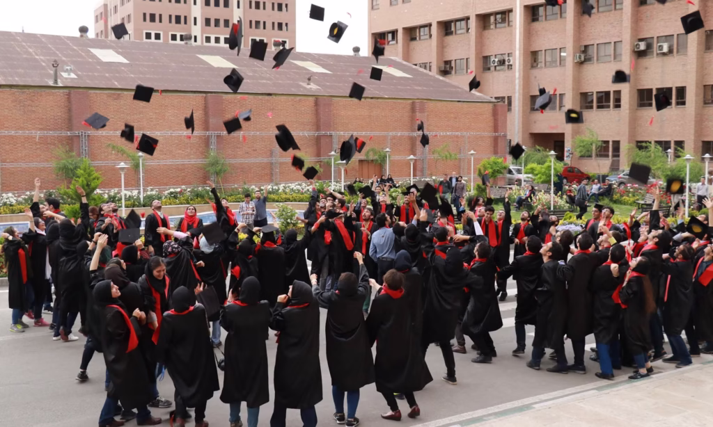 Sharif University of Technology Computer Engineering Department graduation ceremony, Iran 2018. Photograph: Courtesy one of the students barred from traveling